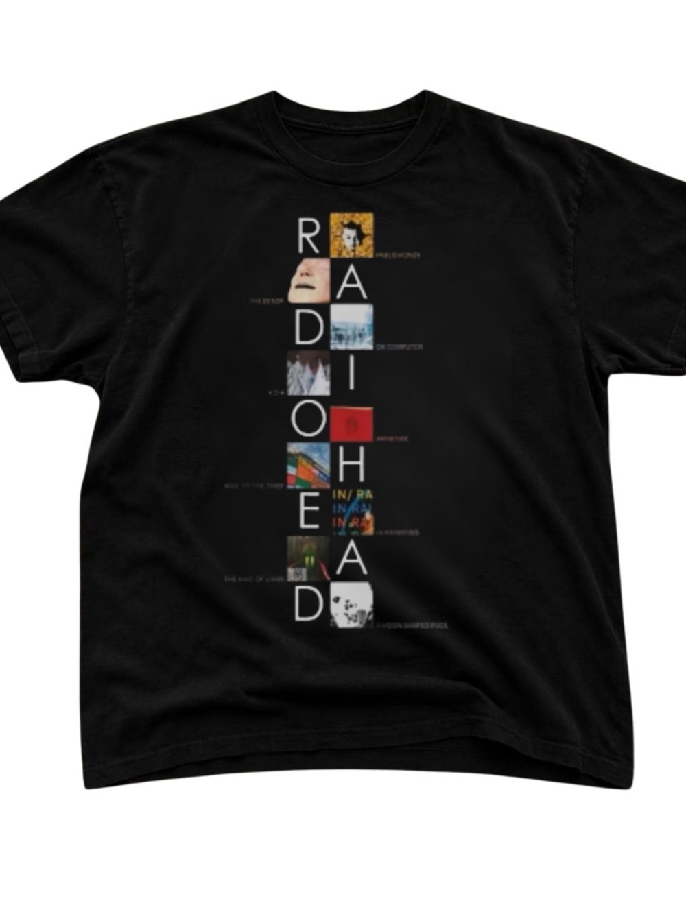 Black Radiohead Vertical Graphic Tee, gift for fan